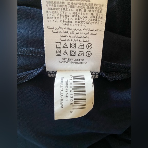 NWT BCBGeneration Dark Navy Pouffy gathered pockets racerback V Neck HiLow Dress - Picture 14 of 14